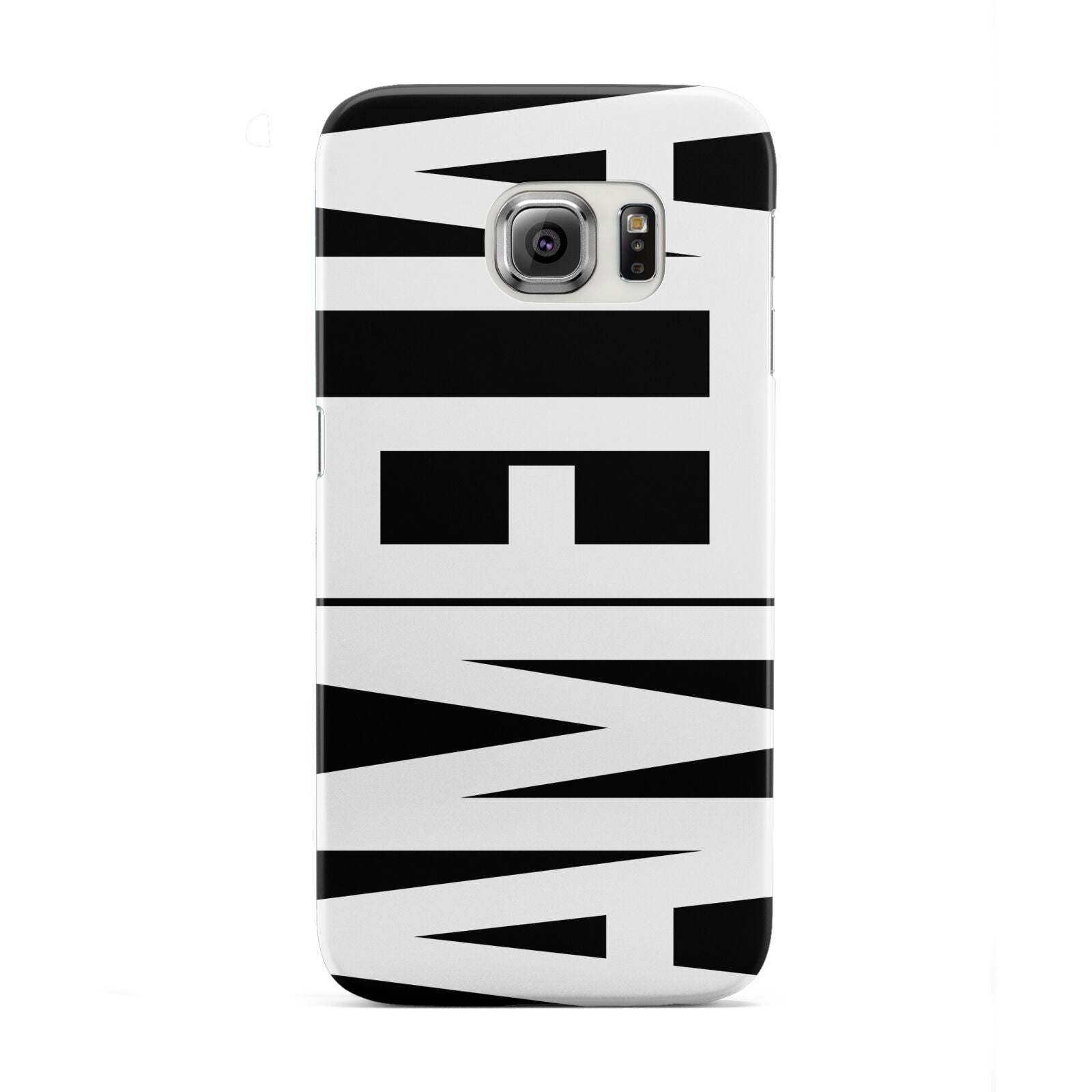 Black with Bold White Name Samsung Galaxy S6 Edge Case