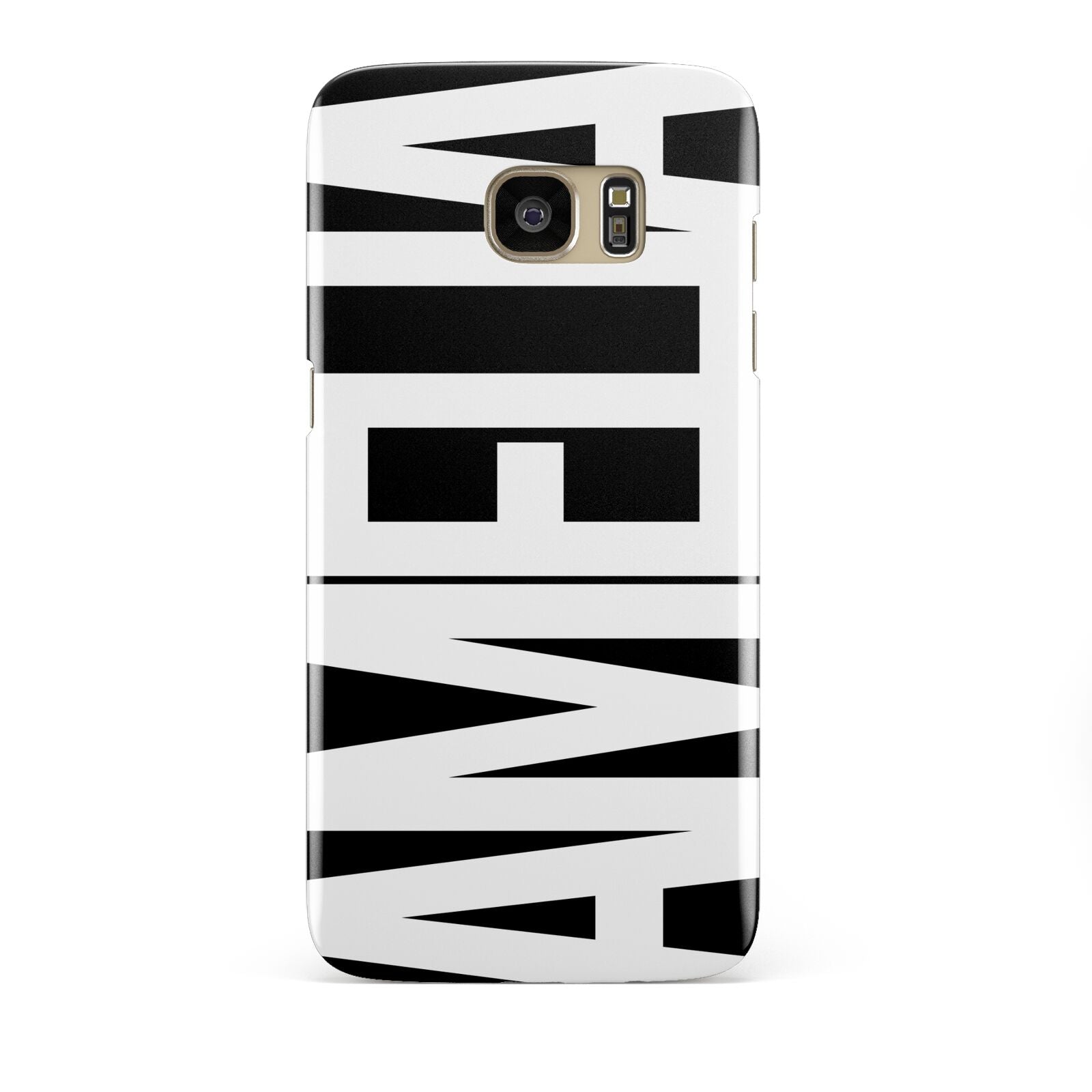 Black with Bold White Name Samsung Galaxy S7 Edge Case