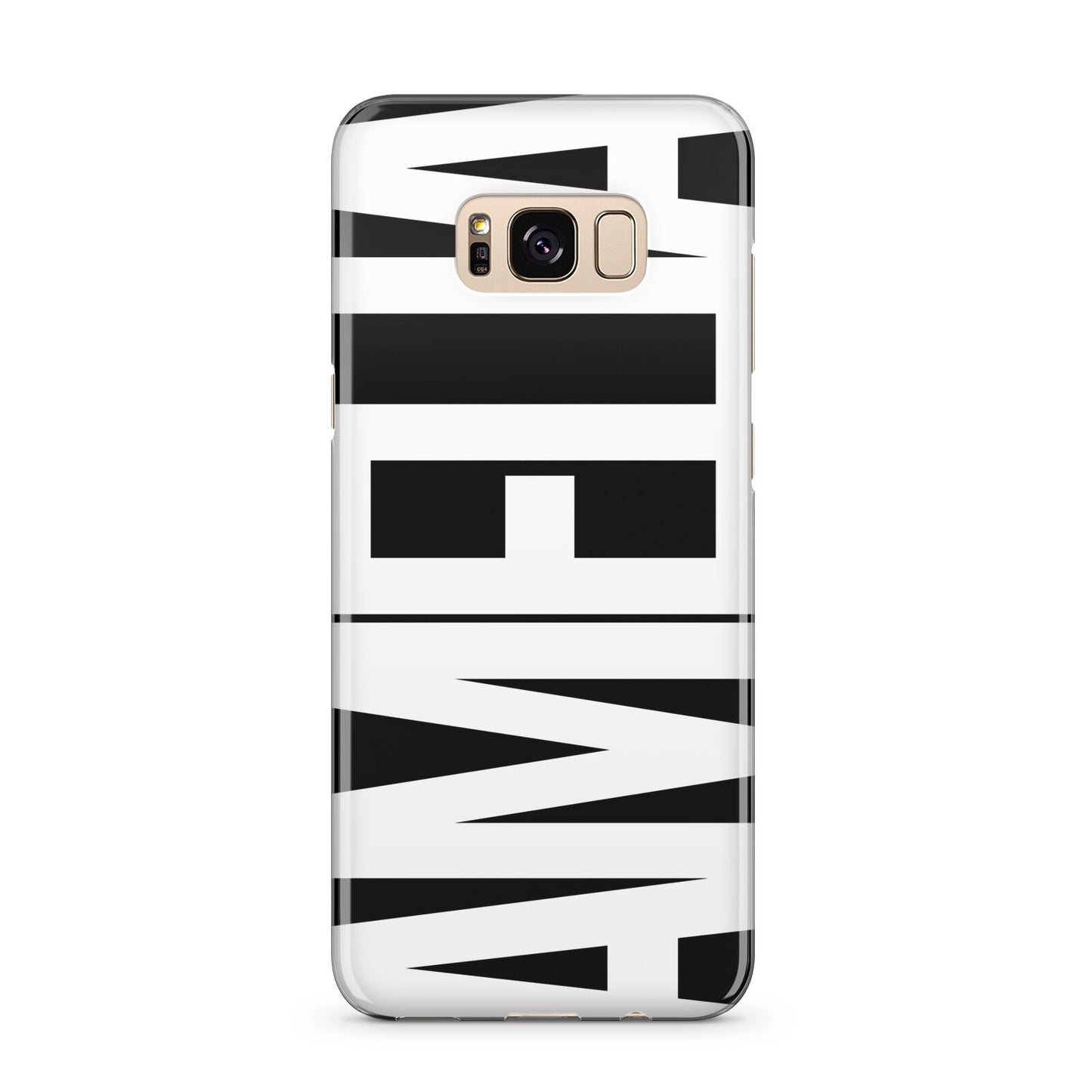 Black with Bold White Name Samsung Galaxy S8 Plus Case