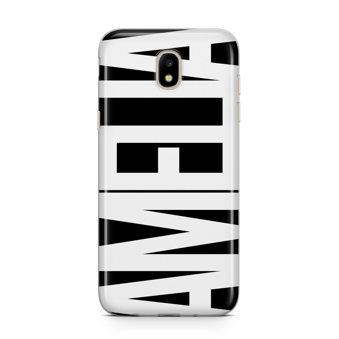 Black with Bold White Name Samsung J5 2017 Case