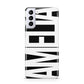 Black with Bold White Name Samsung S21 Plus Phone Case
