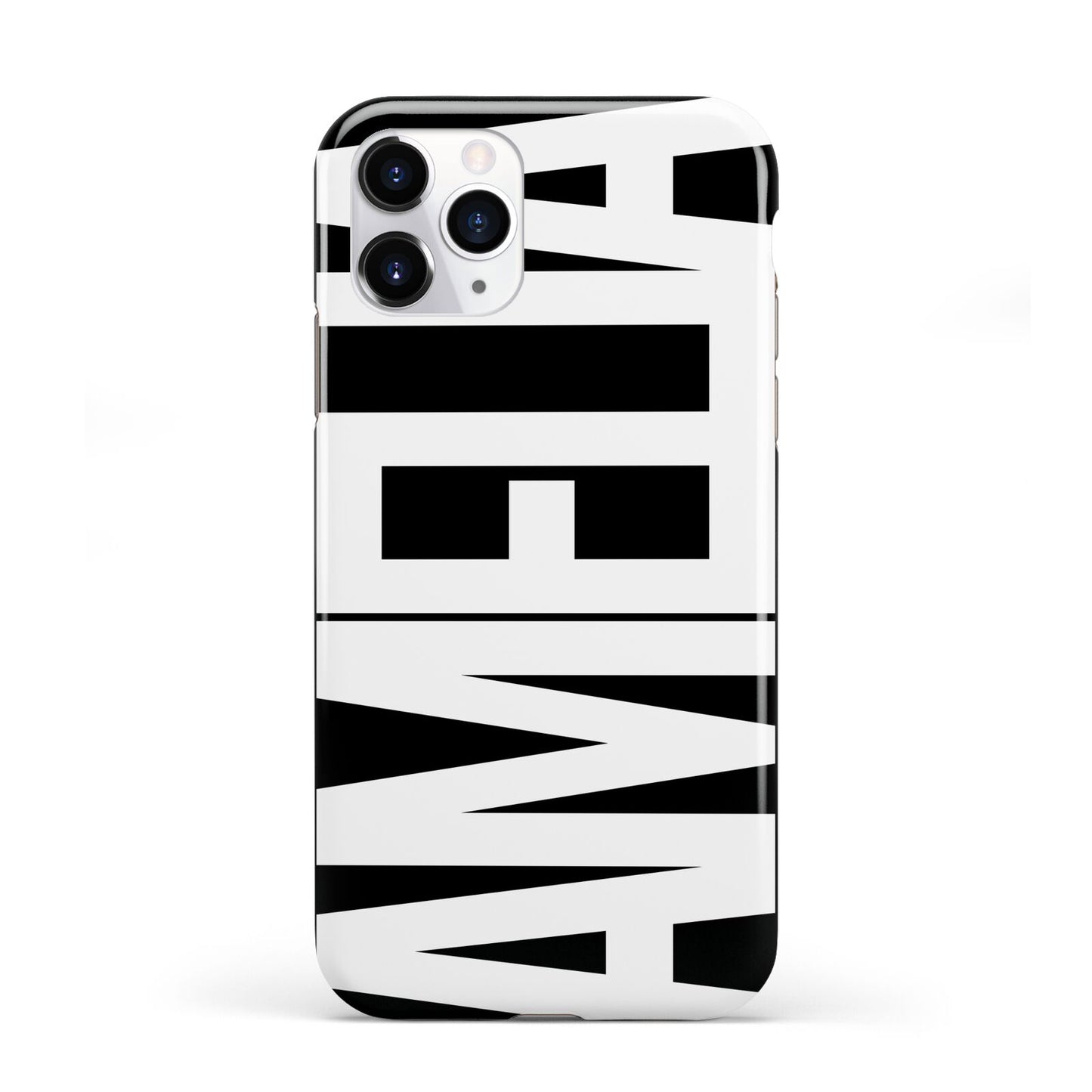 Black with Bold White Name iPhone 11 Pro 3D Tough Case