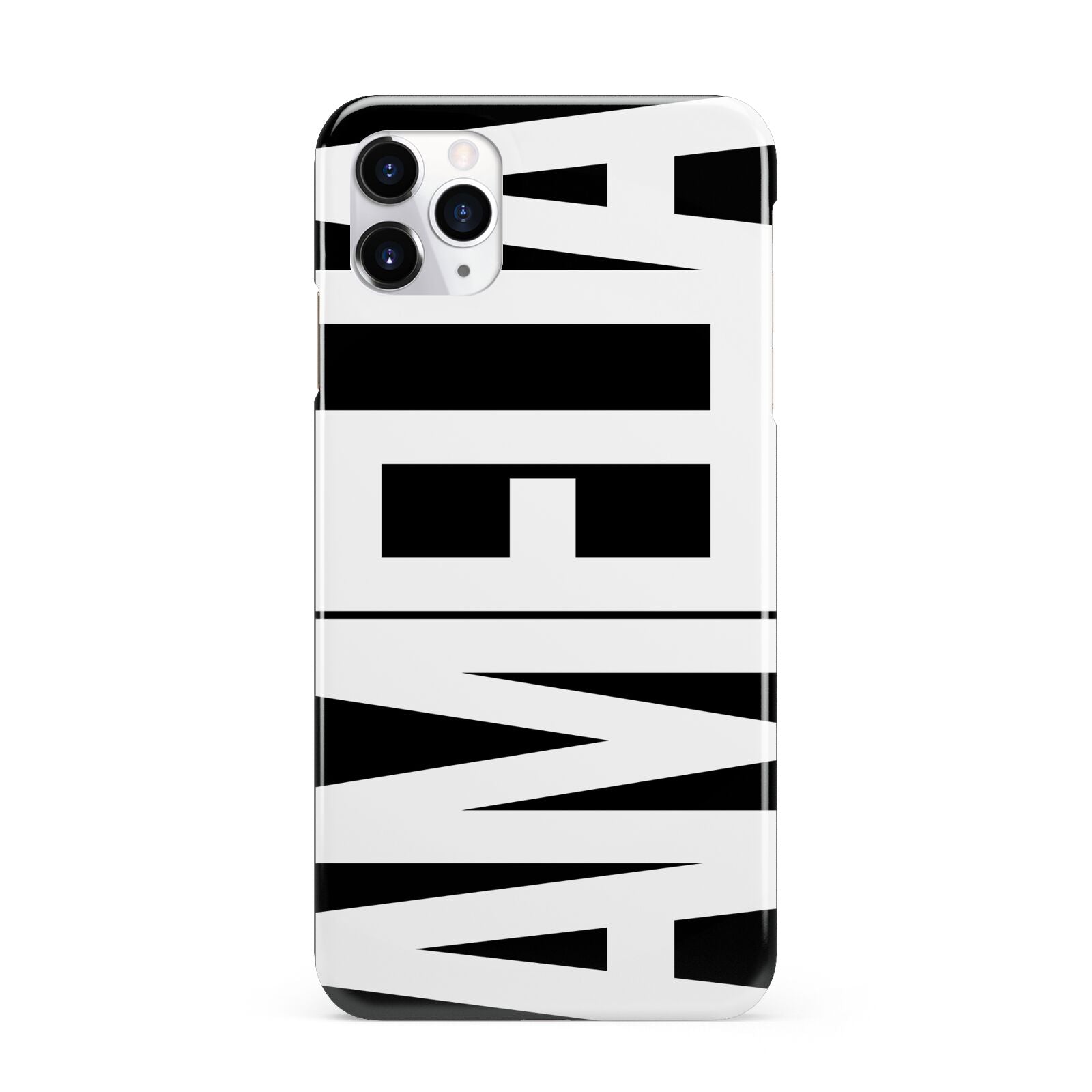 Black with Bold White Name iPhone 11 Pro Max 3D Snap Case
