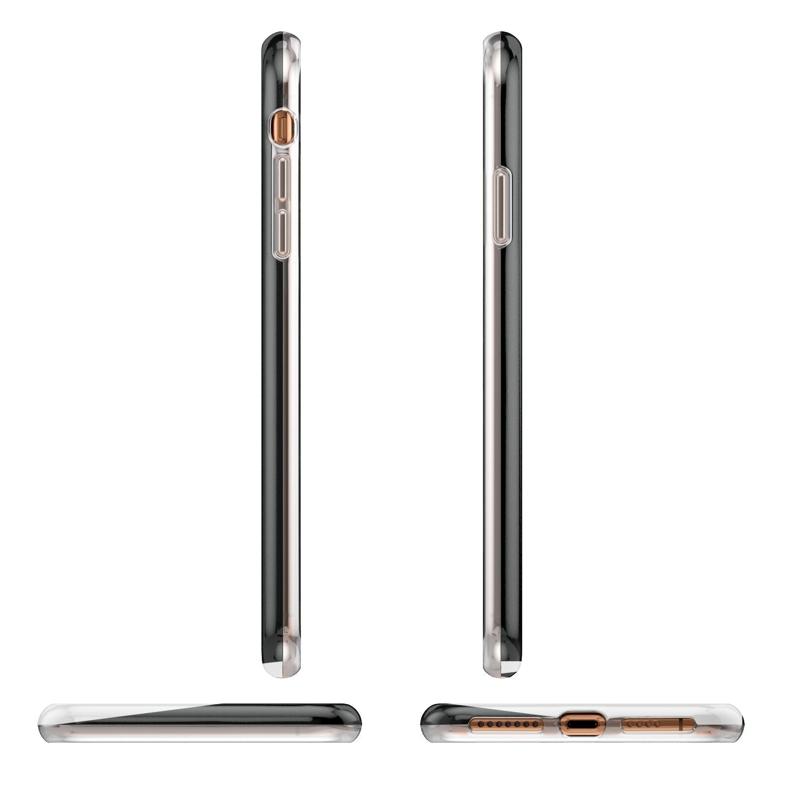 Black with Bold White Name iPhone 11 Pro Max 3D Tough Case Angle Images