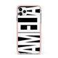 Black with Bold White Name iPhone 11 Pro Max Impact Pink Edge Case