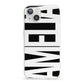 Black with Bold White Name iPhone 13 Clear Bumper Case