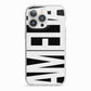 Black with Bold White Name iPhone 13 Pro TPU Impact Case with White Edges