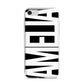 Black with Bold White Name iPhone 7 Bumper Case on Silver iPhone