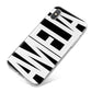 Black with Bold White Name iPhone X Bumper Case on Silver iPhone