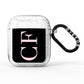 Black with Large Pink Initials Personalised AirPods Glitter Case