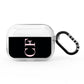 Black with Large Pink Initials Personalised AirPods Pro Clear Case