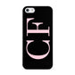 Black with Large Pink Initials Personalised Apple iPhone 5 Case