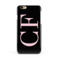Black with Large Pink Initials Personalised Apple iPhone 6 3D Snap Case