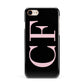 Black with Large Pink Initials Personalised Apple iPhone 7 8 3D Snap Case