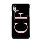 Black with Large Pink Initials Personalised Apple iPhone XR White 3D Snap Case