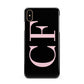 Black with Large Pink Initials Personalised Apple iPhone Xs Max 3D Snap Case