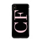 Black with Large Pink Initials Personalised Apple iPhone Xs Max 3D Tough Case