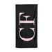Black with Large Pink Initials Personalised Beach Towel