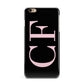 Black with Large Pink Initials Personalised iPhone 6 Plus 3D Snap Case on Gold Phone