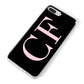 Black with Large Pink Initials Personalised iPhone 8 Plus Bumper Case on Silver iPhone Alternative Image