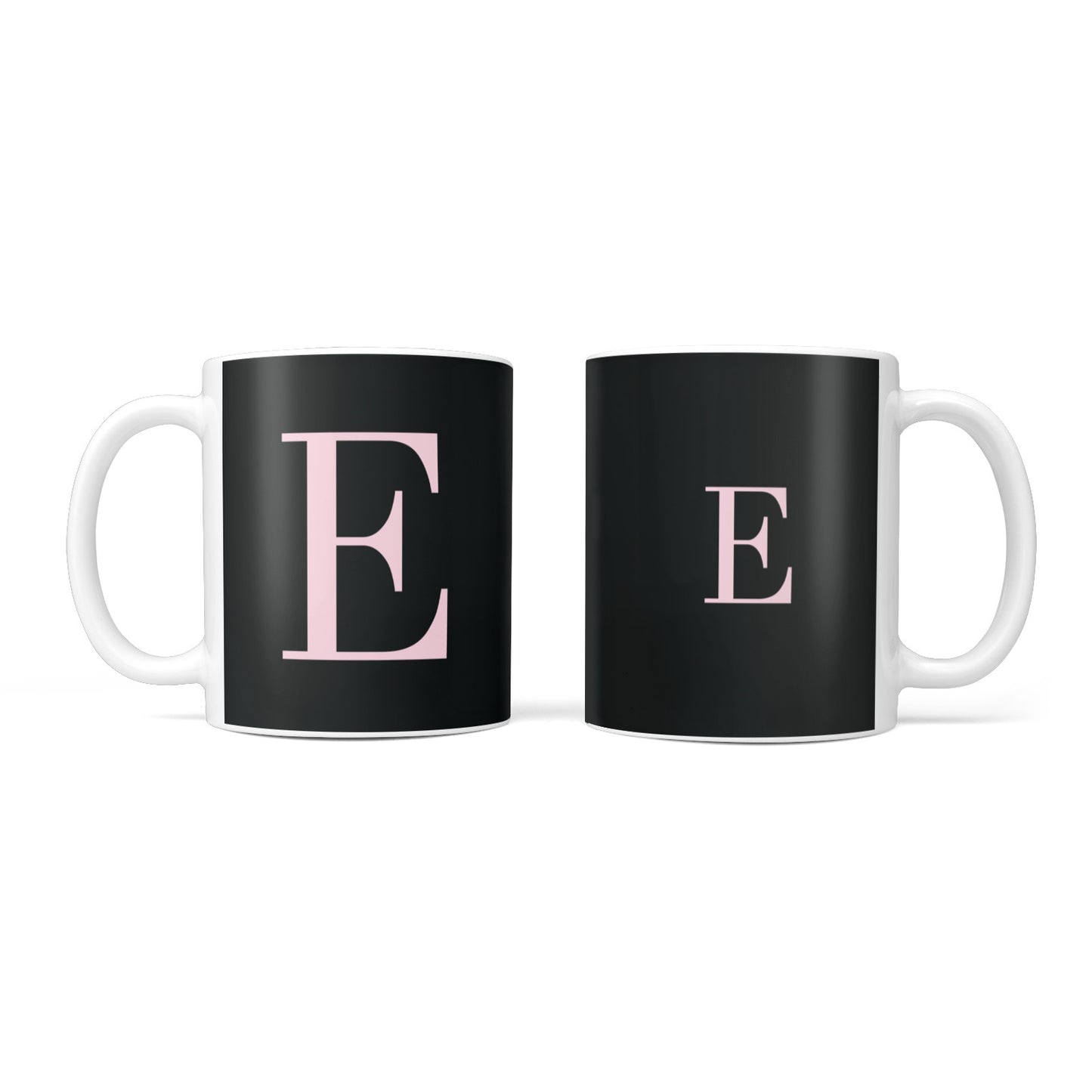 Black with Pink Personalised Monogram 10oz Mug Alternative Image 3