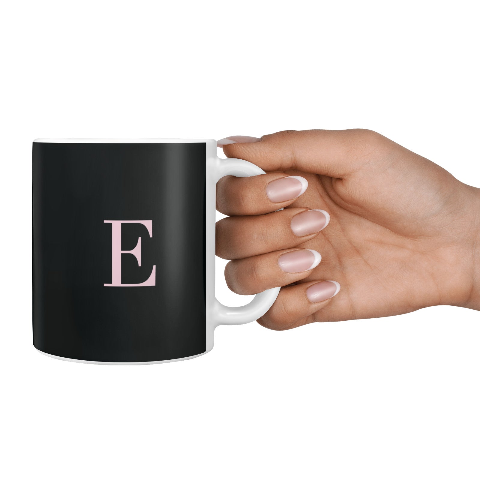 Black with Pink Personalised Monogram 10oz Mug Alternative Image 4