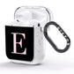 Black with Pink Personalised Monogram AirPods Glitter Case Side Image