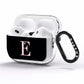 Black with Pink Personalised Monogram AirPods Pro Clear Case Side Image