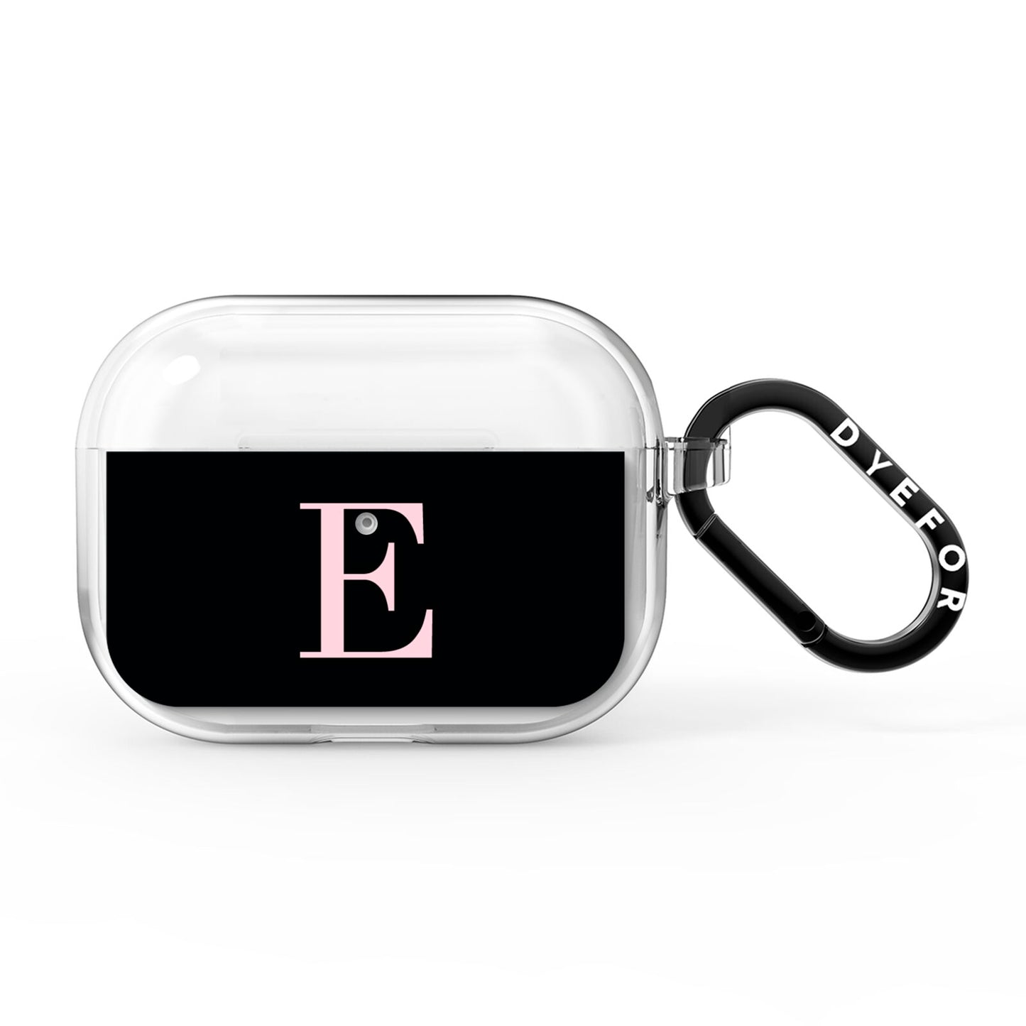 Black with Pink Personalised Monogram AirPods Pro Clear Case