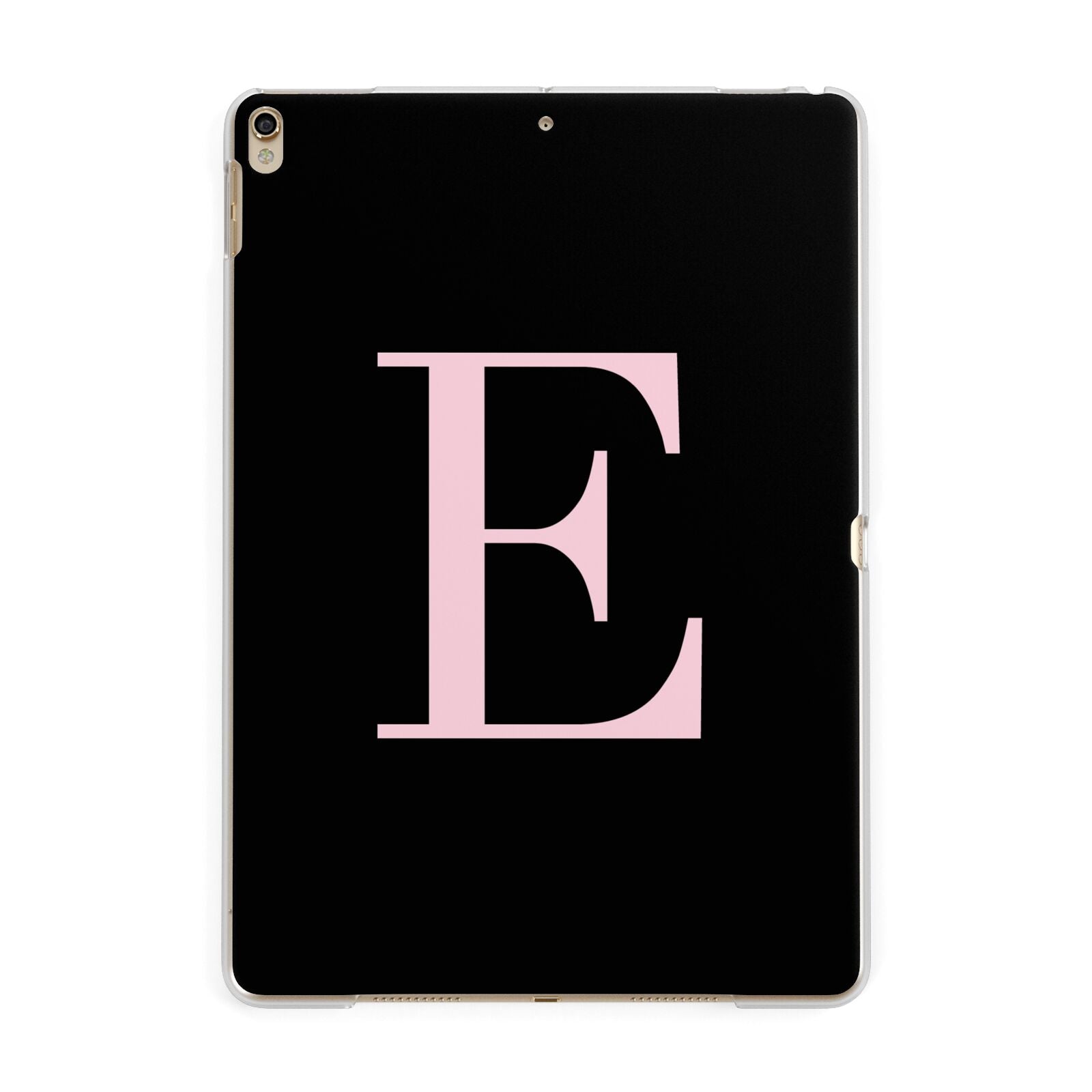 Black with Pink Personalised Monogram Apple iPad Gold Case