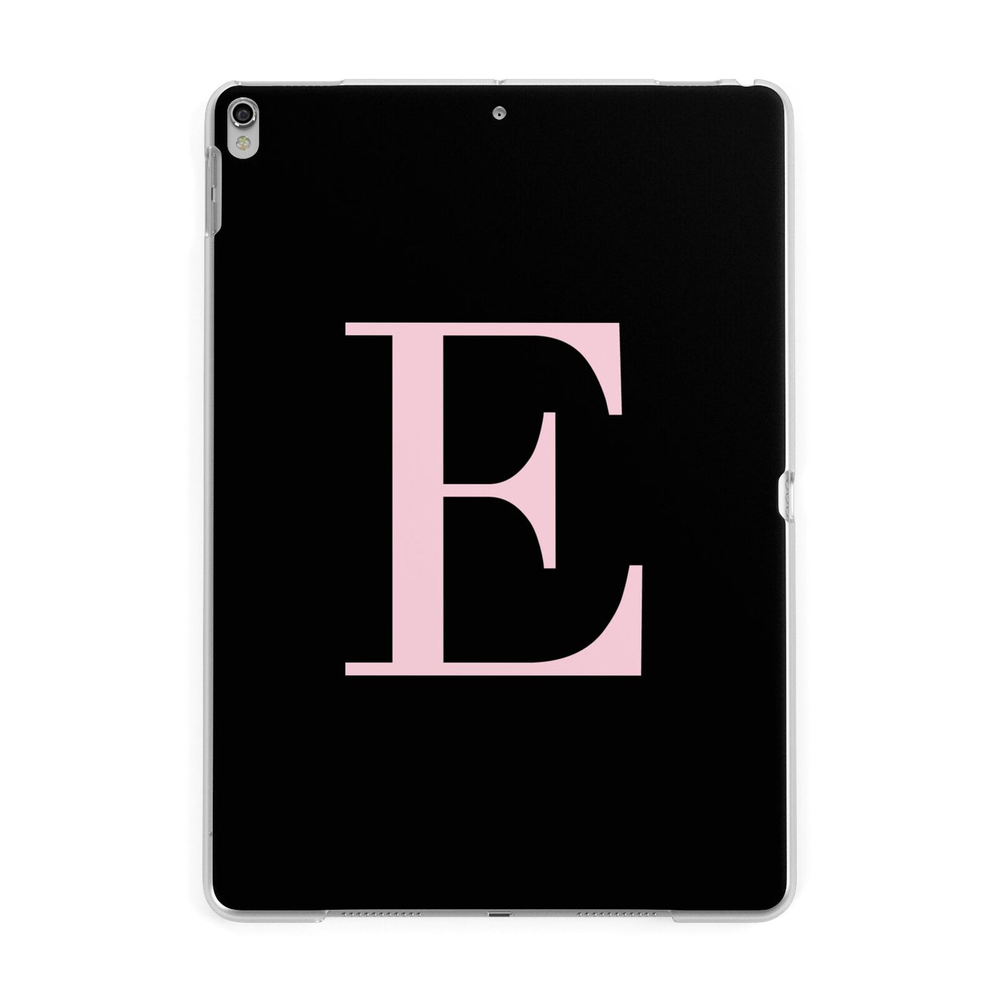 Black with Pink Personalised Monogram Apple iPad Silver Case