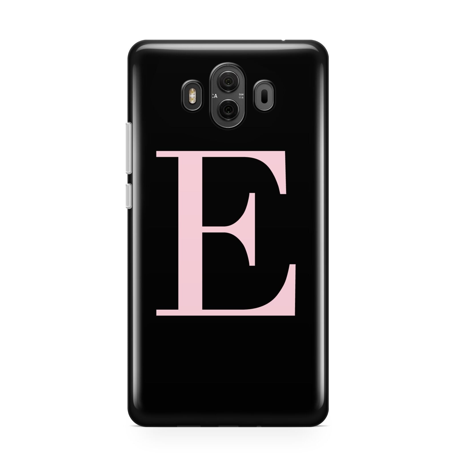 Black with Pink Personalised Monogram Huawei Mate 10 Protective Phone Case