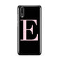 Black with Pink Personalised Monogram Huawei P20 Phone Case