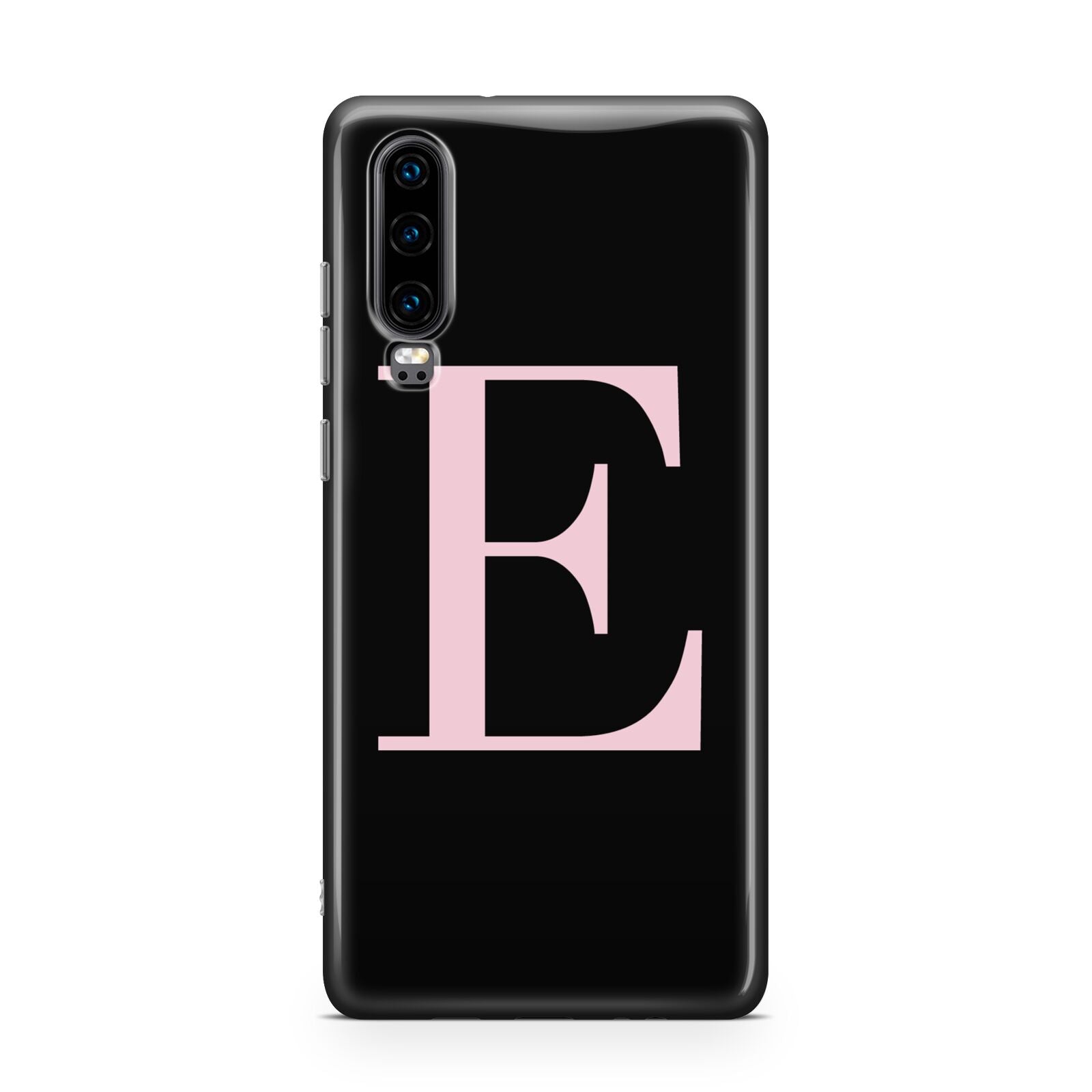 Black with Pink Personalised Monogram Huawei P30 Phone Case