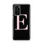 Black with Pink Personalised Monogram Huawei P40 Phone Case