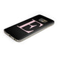 Black with Pink Personalised Monogram Protective Samsung Galaxy Case Angled Image