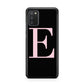 Black with Pink Personalised Monogram Samsung A02s Case