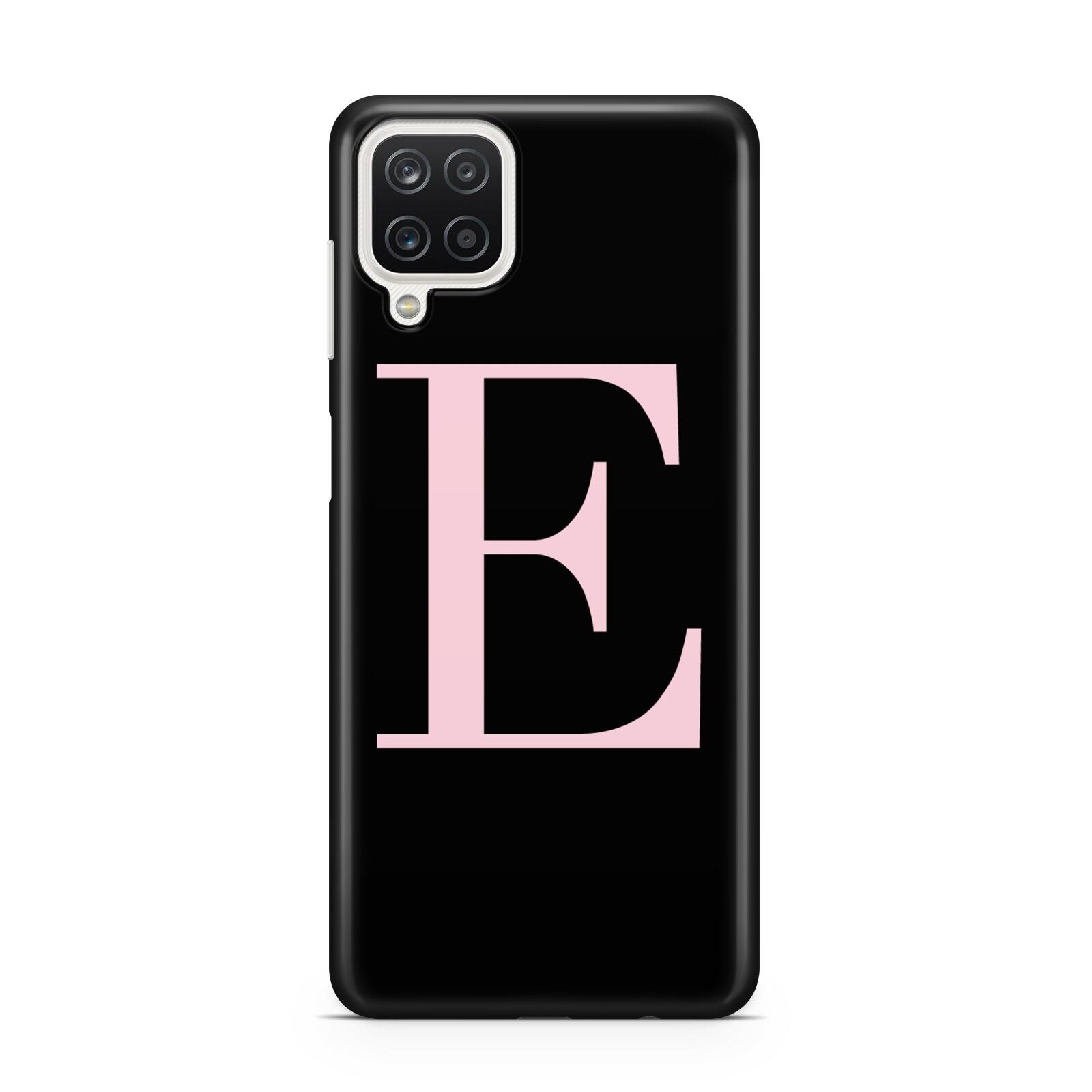 Black with Pink Personalised Monogram Samsung A12 Case