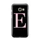 Black with Pink Personalised Monogram Samsung Galaxy A3 2017 Case on gold phone