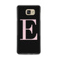 Black with Pink Personalised Monogram Samsung Galaxy A5 2016 Case on gold phone