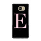 Black with Pink Personalised Monogram Samsung Galaxy A9 2016 Case on gold phone