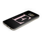 Black with Pink Personalised Monogram Samsung Galaxy Case Bottom Cutout