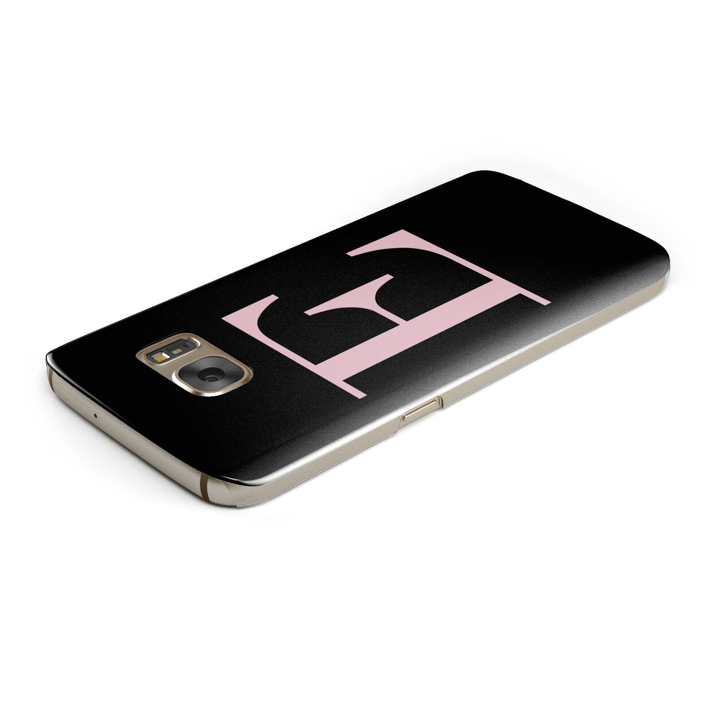 Black with Pink Personalised Monogram Samsung Galaxy Case Top Cutout