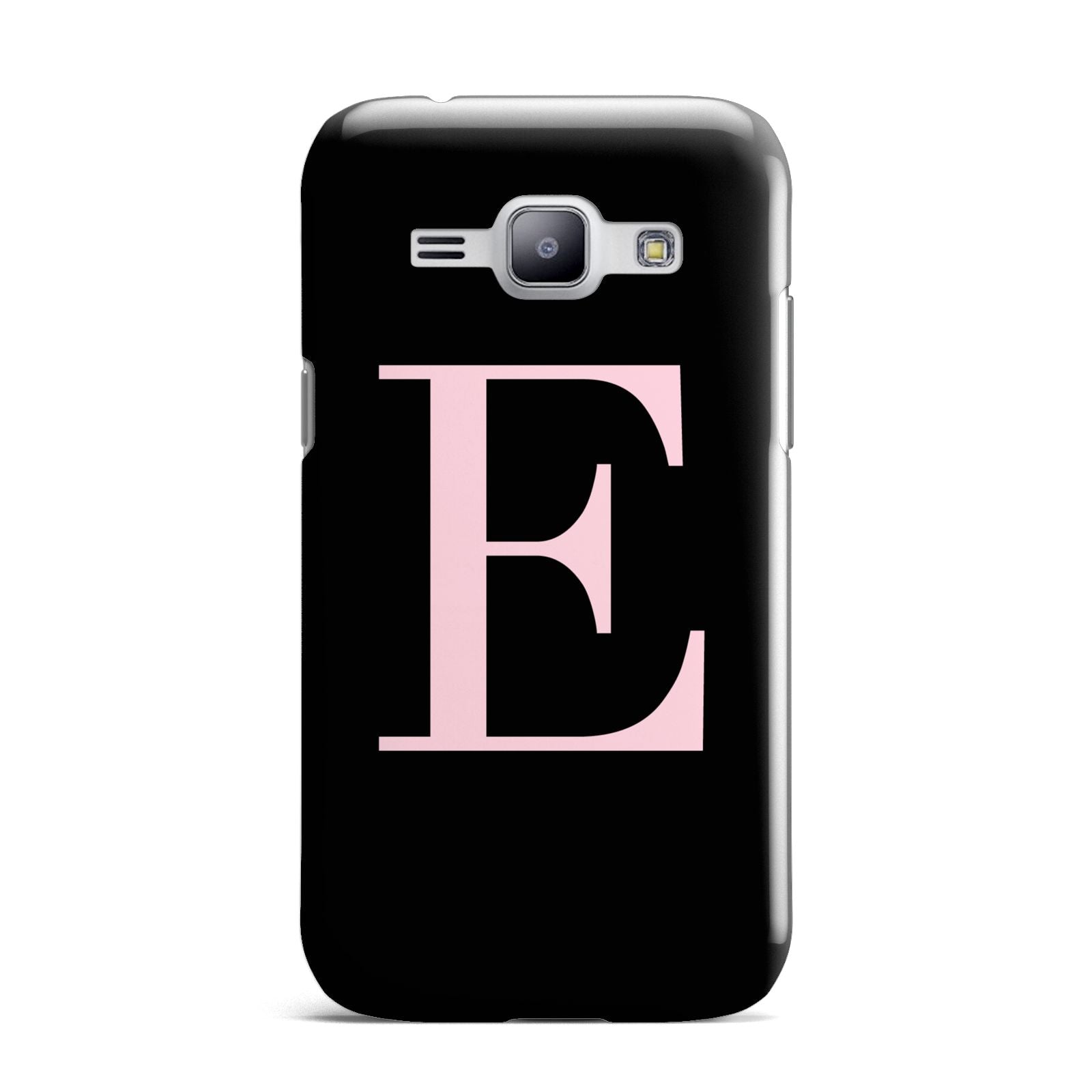 Black with Pink Personalised Monogram Samsung Galaxy J1 2015 Case