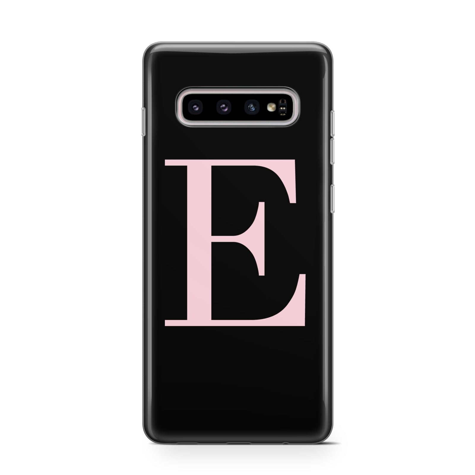 Black with Pink Personalised Monogram Samsung Galaxy S10 Case