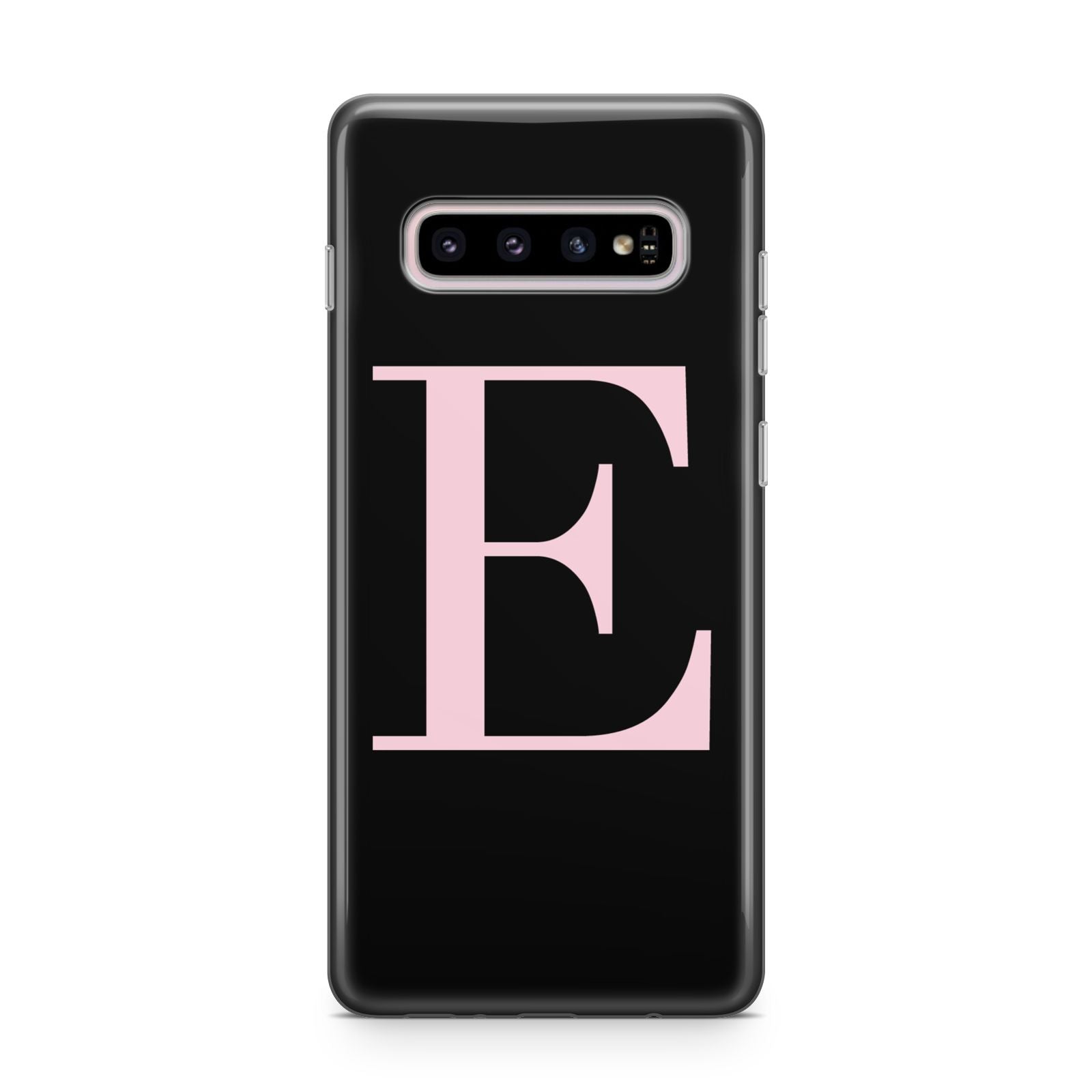 Black with Pink Personalised Monogram Samsung Galaxy S10 Plus Case