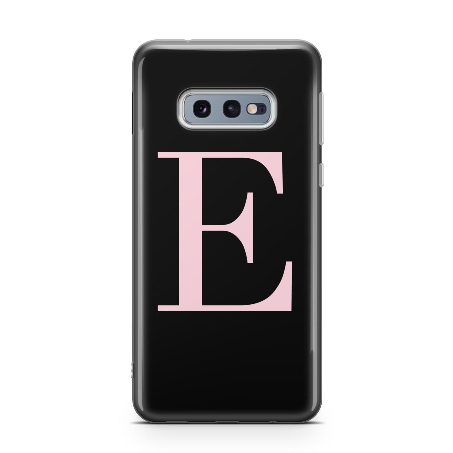 Black with Pink Personalised Monogram Samsung Galaxy S10E Case