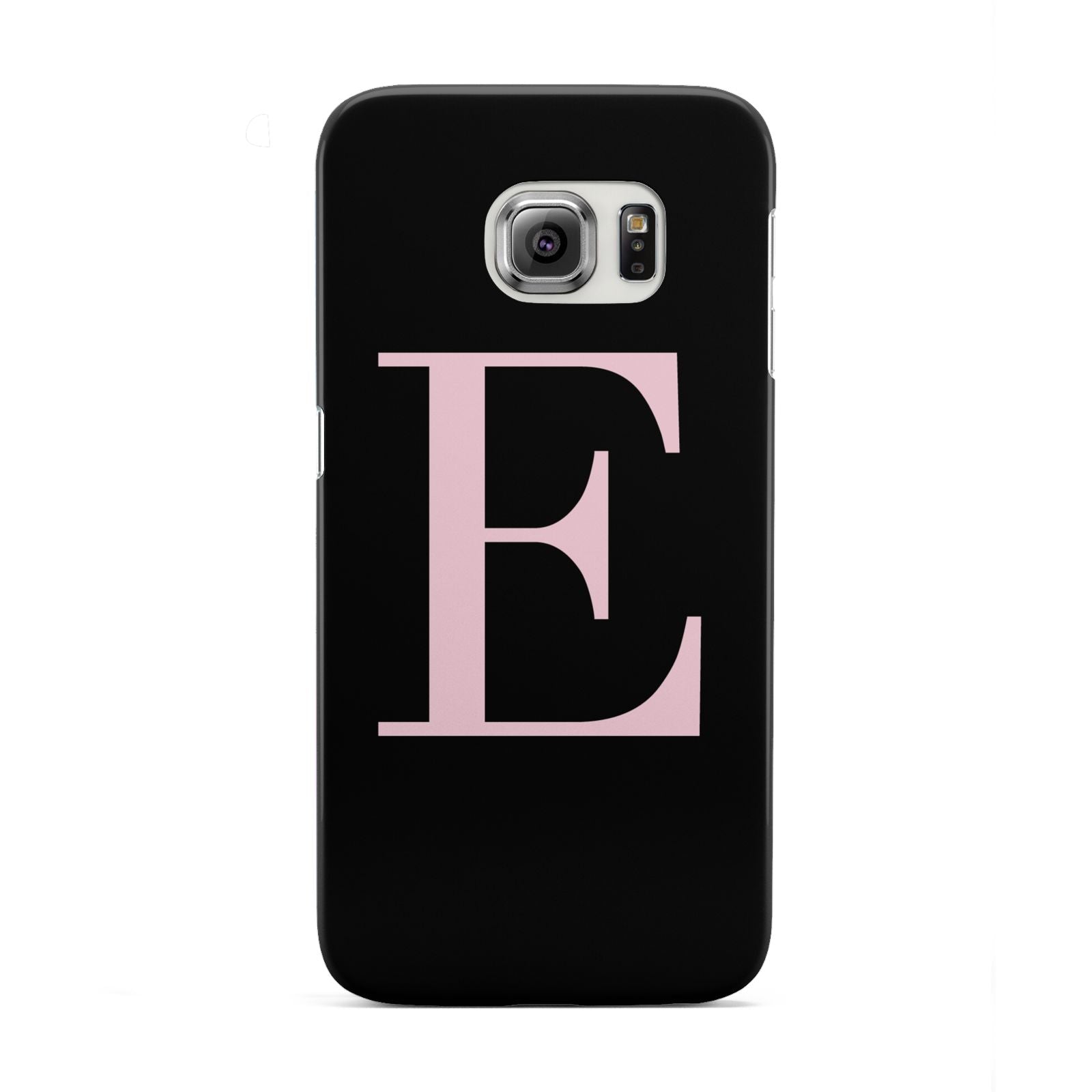 Black with Pink Personalised Monogram Samsung Galaxy S6 Edge Case