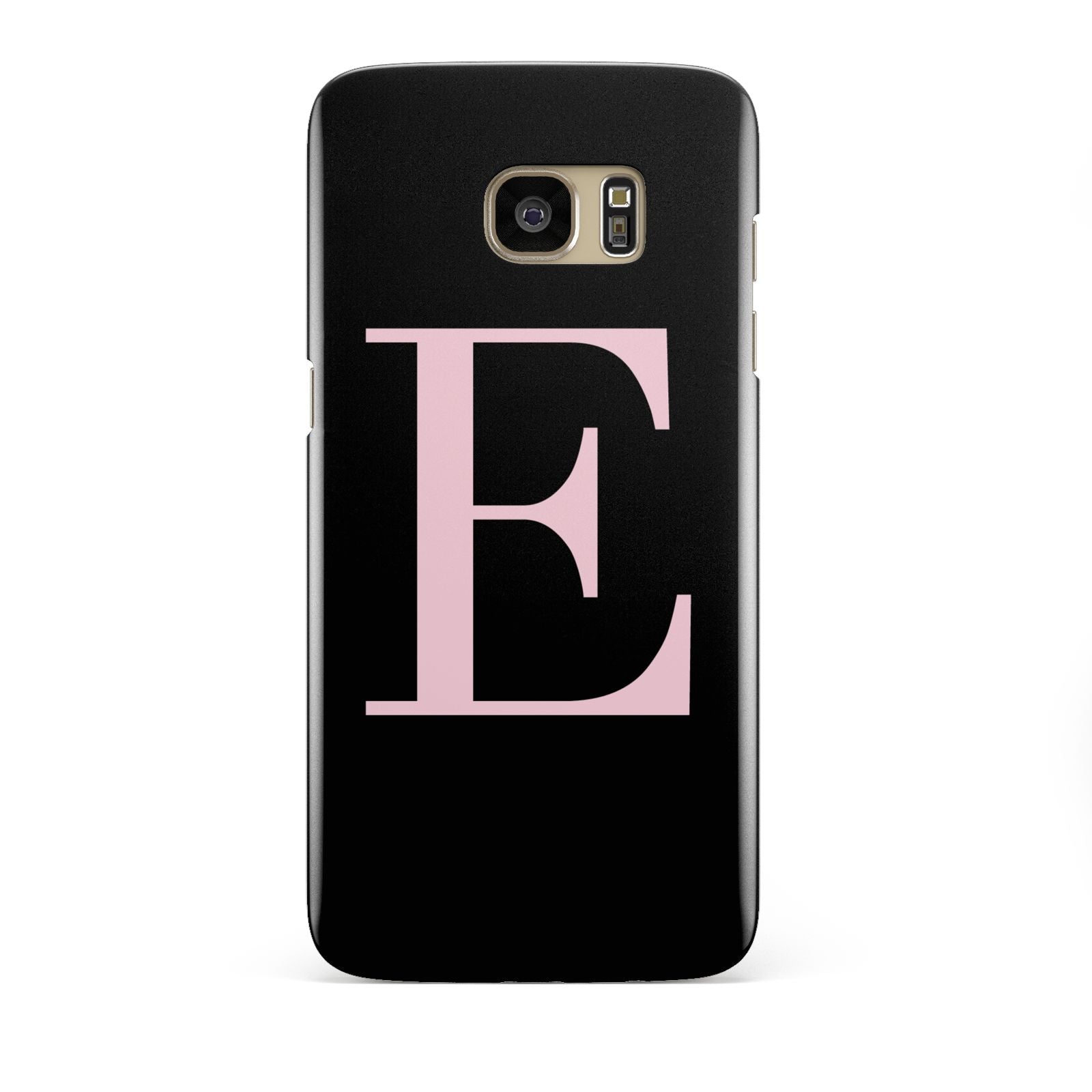 Black with Pink Personalised Monogram Samsung Galaxy S7 Edge Case