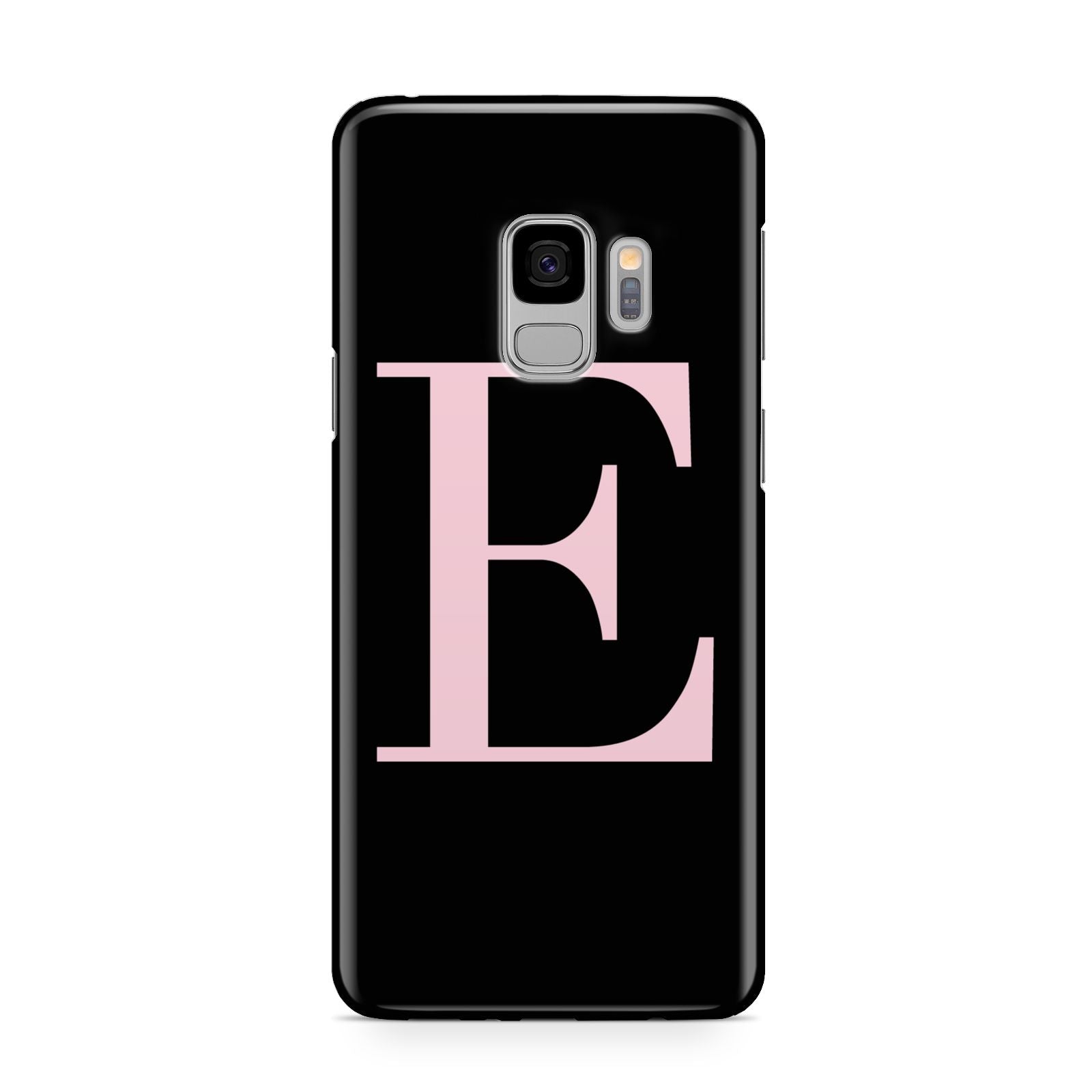 Black with Pink Personalised Monogram Samsung Galaxy S9 Case